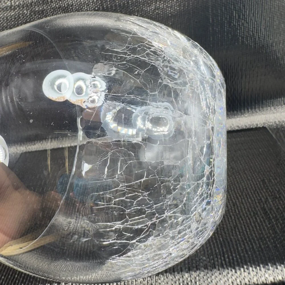 Pier 1 Glass Crackle Bottom Clear Glass Bowl Dish‎ Votive Candle Holder 5inch W